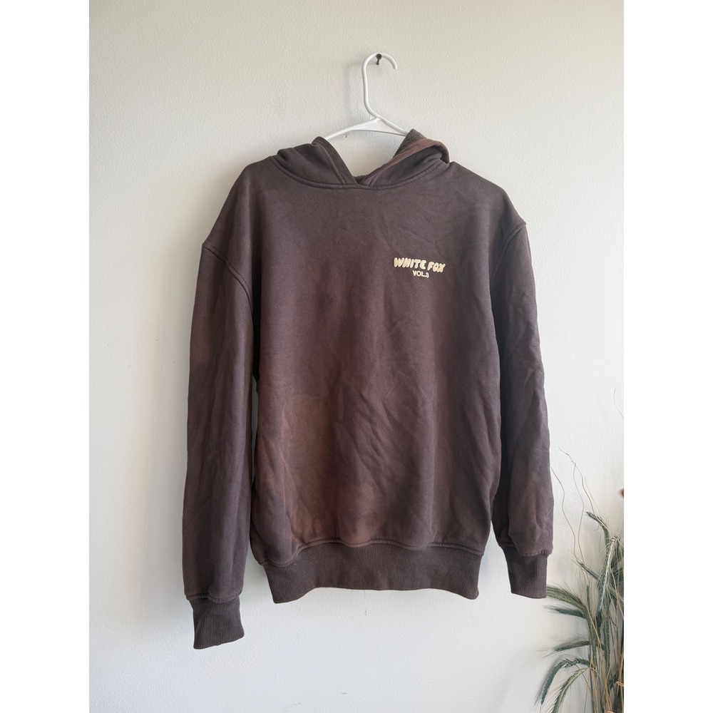White Fox Vol.3 Brown Oversized Hoodie Sweatshirt Womens 3XS/XXS Puff Print